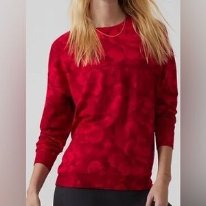 Athleta balance printed pullover red floral, XS
